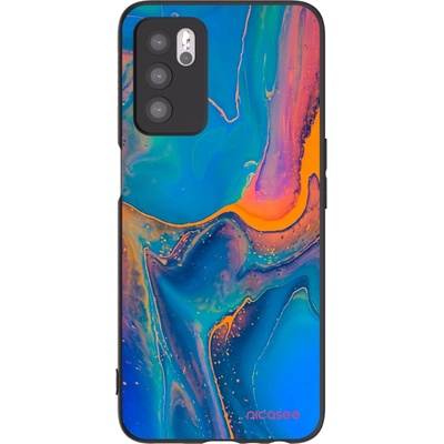 Pouzdro Picasee silikonové OPPO A16 Rainbow černé