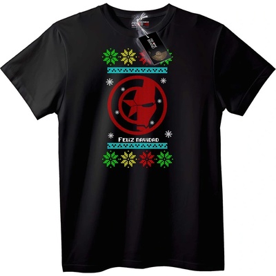 NOONEBRAND Тениска Весела Коледна Звезда - 7XL, Black