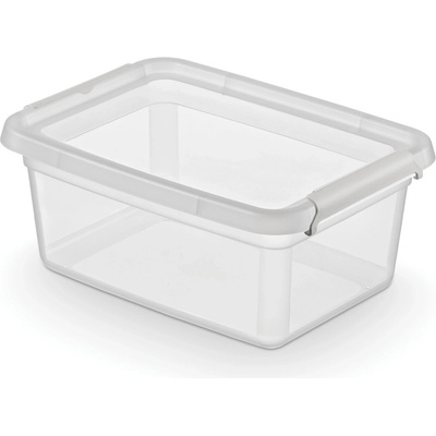 Basestore úložný box s vekom a klipsami 4,5 l