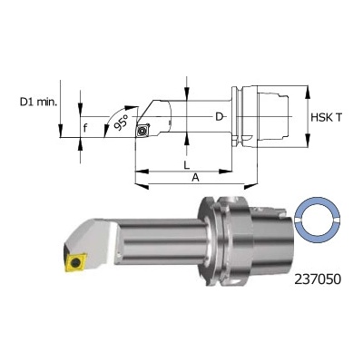 SWISS TOOLS Vyvrtávací tyč 95/80° hsk t63 180mm sclc/r, din 69893, swiss flex, 237050 6312r-180