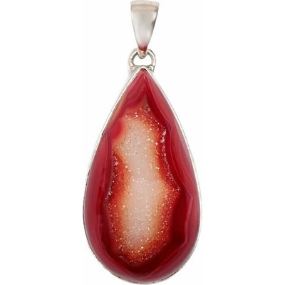 Nefertitis Achát drúzička red aura přívěsek stříbro P153 NF62640