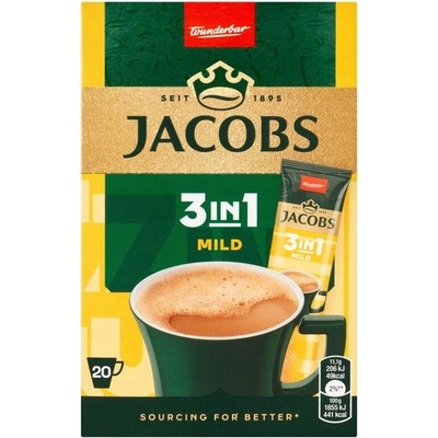 Jacobs Mild 3v1 instantná káva 20 x 11,1 g