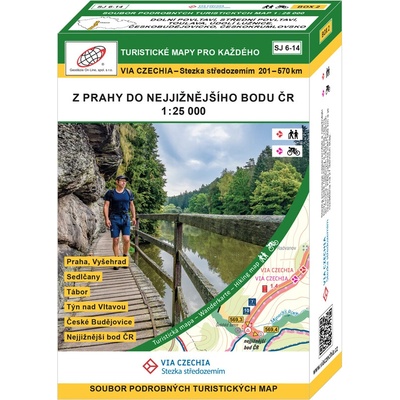 VIA CZECHIA - Stezka středozemím, BOX 2, Z Prahy do nejjižnějšího bodu ČR 1 : 25 000 (2022, 1. vydání, SJ6-14)