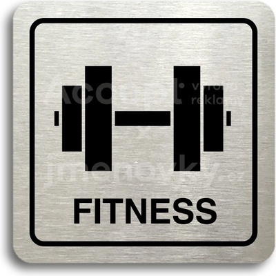 ACCEPT Piktogram fitness II - stříbrná tabulka - černý tisk