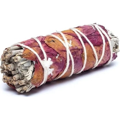 Mani Bhadra Bílá šalvěj s plátky růží růžové 10 cm 25-35 g