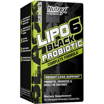 Nutrex Lipo 6 Black Probiotic | Complete Formula with Prebiotic + Digestive Enzymes [30 капсули]