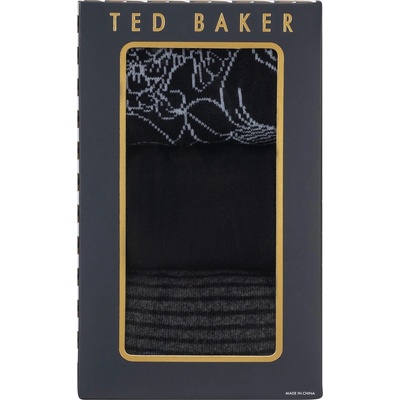 Ted Baker Чорапи Ted Baker Men's Formal Crew Socks - Blk Flr Mix