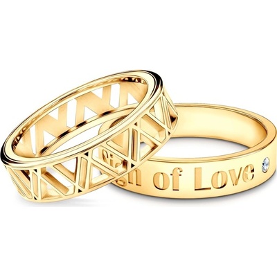 Savicki Partnerské prstene Sign of Love žlté zlato diamant plochý OP SAV1 Z OP SAV2 D Z
