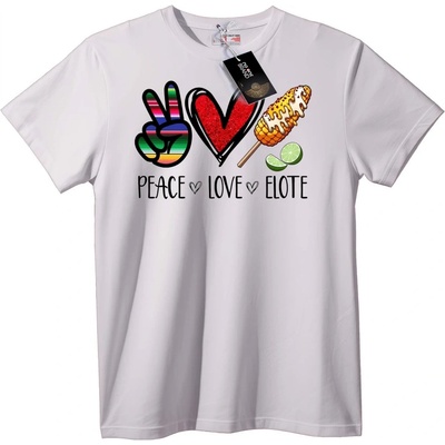 NOONEBRAND Тениска Мир, Любов и Елоте - L, White