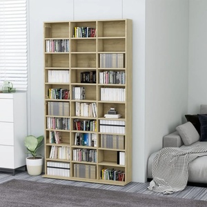 vidaXL Етажерка за CD, сонома дъб, 102x23x177, 5 см, инженерно дърво (801781)