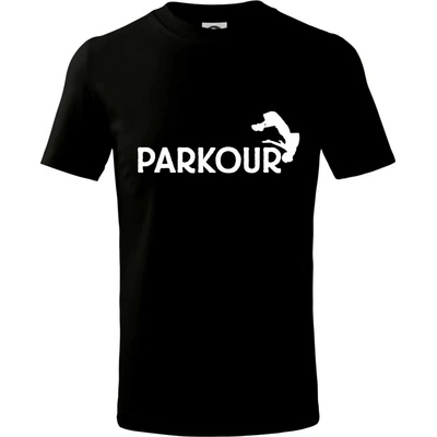 Parkour salto tričko detské čierna