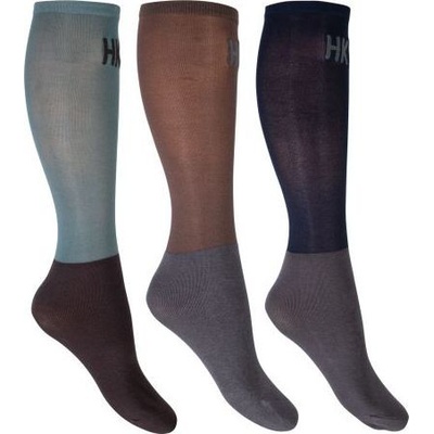 HKM Podkolenky jezdecké Mikrobavlna Colour 3 páry dark brown green – Zboží Dáma