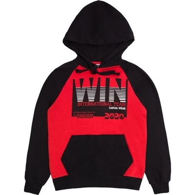 Winkiki Kids Wear Chlapecká mikina s kapucí WIN černá/červená