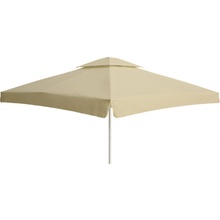 Perfecta Parasols Slunečník Biggie Square 5 x 5 m (bílá kostra, potah s volánem) Béžová