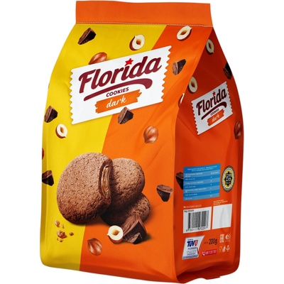 Florida Cookies Dark с какаов и лешников крем Оранжева опаковка 200г