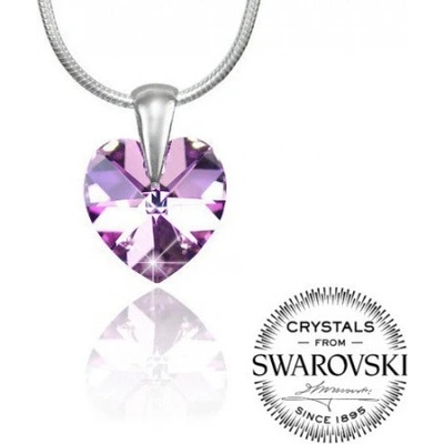 SILVEGO Stříbrný přívěsek SRDCE vyrobený se Swarovski Elements Vitrail Light LSW095P