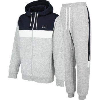Slazenger Мъжки анцуг Slazenger Full Zip Tracksuit Mens - Grey Marl/Navy