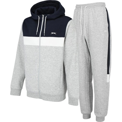 Slazenger Мъжки анцуг Slazenger Full Zip Tracksuit Mens - Grey Marl/Navy