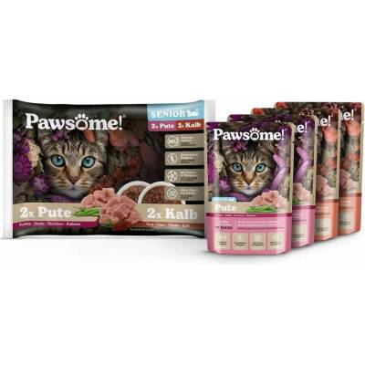 Pawsome senior krůta und telecí mixpack 4x85 g