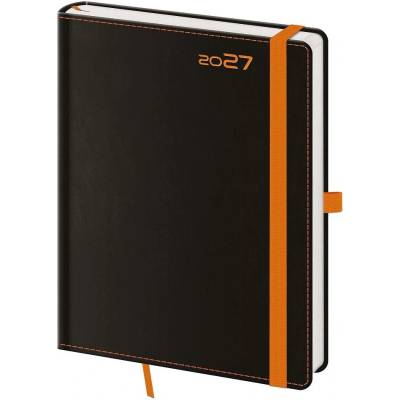 Helma Black Orange B6 týdenní 2027 černý