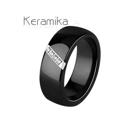 Nubis Keramický prsten černý 8 mm KM1007 8