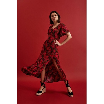 Moodo Червена рокля с V-образно деколте Moodo Moodo | Cherven | ЖЕНИ | XS