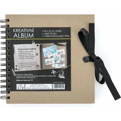 Kreativní album 20,5 x 20,5 cm HNĚDÁ – Zboží Dáma