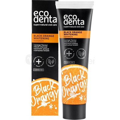 EcoDenta BLACK ORANGE WHITENING čierna bieliaca s príchuťou pomaranča 100 ml