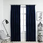 vidaXL Затъмняващи завеси с куки, 2 бр, кадифе, тъмносини, 140x245 см (134534)