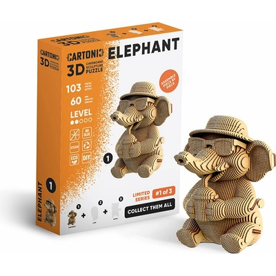 Cartonic 3D Puzzle Slon 103 ks