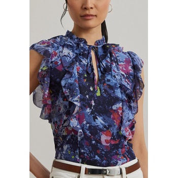 Ralph Lauren Блуза Lauren Ralph Lauren дамска в синьо с десен 200970718 (200970718)