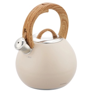 KLAUSBERG Свирещ чайник Klausberg KB 7956, 3l, Термоизолирана дръжка, Многослойно дъно, Индукция, Бежов