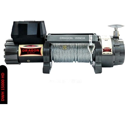 Elektrický naviják 6,8t 24V ocelové lano 28m DRAGON WINCH DWH 15000 HD