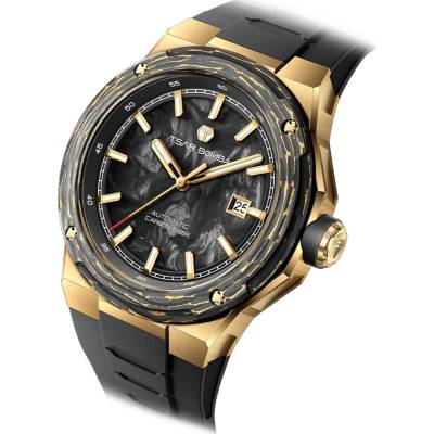 Tsar Bomba Мъжки часовник TSAR BOMBA Electron-Carbon-X II Carbon Fiber Gold Black TB8230-04 (TB8230-04)