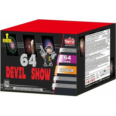 Ohňostroj Baterie výmetnic DEVIL SHOW 64 ran 6 1 TARRA pyrotechnik BAT6423M
