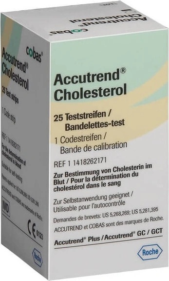 Тест Ленти За Холестерол , Roche Accutrend Cholesterol Test Strips 25 pcs