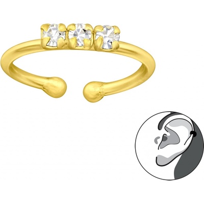 Olivie strieborná záušnice gold 5374