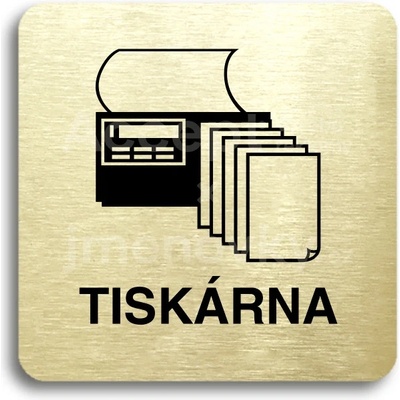 ACCEPT Piktogram tiskárna - zlatá tabulka - černý tisk bez rámečku