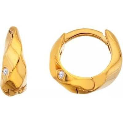 Hot Diamonds Krútené pozlátené náušnice s diamantmi Huggie DE852