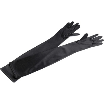 Dlhé spoločenské rukavice saténové čierna
