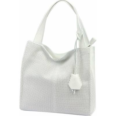 Luka Dámska kožená biela shopper kabelka 26-099 DOLLARO