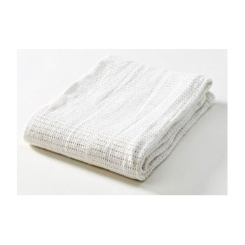 BabyDan bavlnená háčkovaná deka bílá