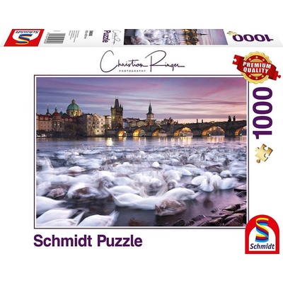 SCHMIDT Praha Labutě na břehu Vltavy 1000 dielov