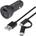 4smarts Fast Car Charger Set with Fast Charge and Power Delivery - зарядно за кола с USB-C и MicroUSB кабел (черен)