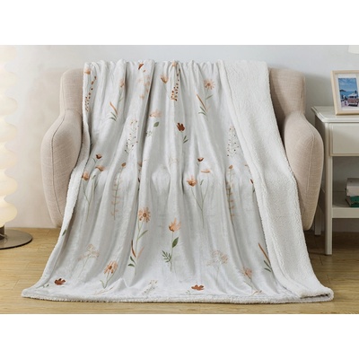 Xpose mikroplyš deka DIVOKÉ MAKY s baránkom svetlo sivá 200x220