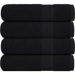 vidaXL Кърпи за баня FROGN 4 бр. Черни 100x150 см 360 г/м2 (136957)
