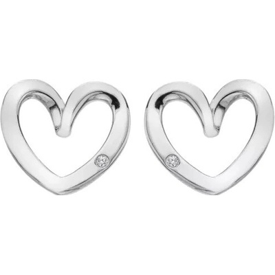 Hot Diamonds Strieborné srdečné náušnice Heart DE845
