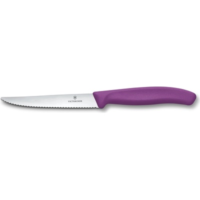 Victorinox 6.7235.C1 nôž na steak a pizzu, 11 cm, zúbkovaná čepeľ, fialový