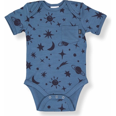 Little Flock of Horrors Detské merino body krátky rukáv LFOH Orion Galaxy