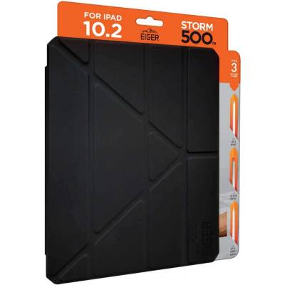 Eiger Storm 500m Case - удароустойчив кейс, тип папка и поставка за iPad 9 (2021), iPad 8 (2020), iPad 7 (2019) (черен)